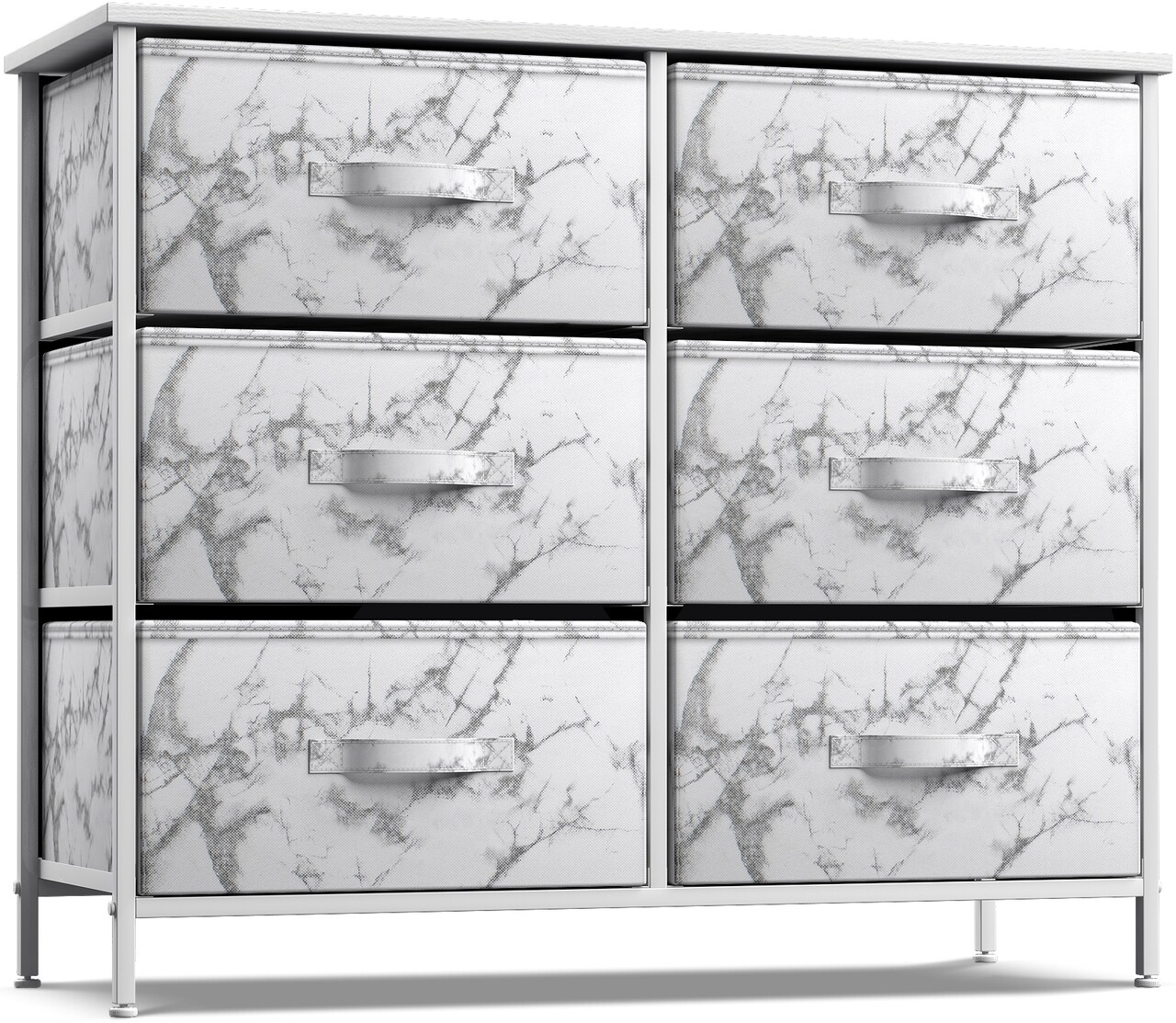 Sorbus 6 Drawers Dresser- Storage Unit with Steel Frame, Wood Top, Fabric Bins - for Bedroom, Closet, Office and more